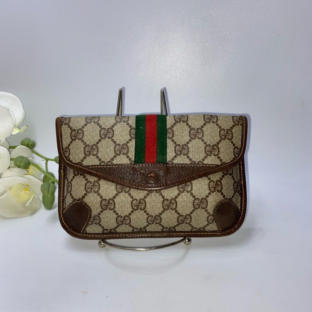 Authentic Gucci GG Logo Mini Clutch